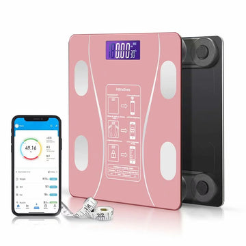 Digital Body Weight Scale, Smart Bluetooth Body Fat BMI Scale, Bathroom Weighing Scale,400 Lbs,Rose